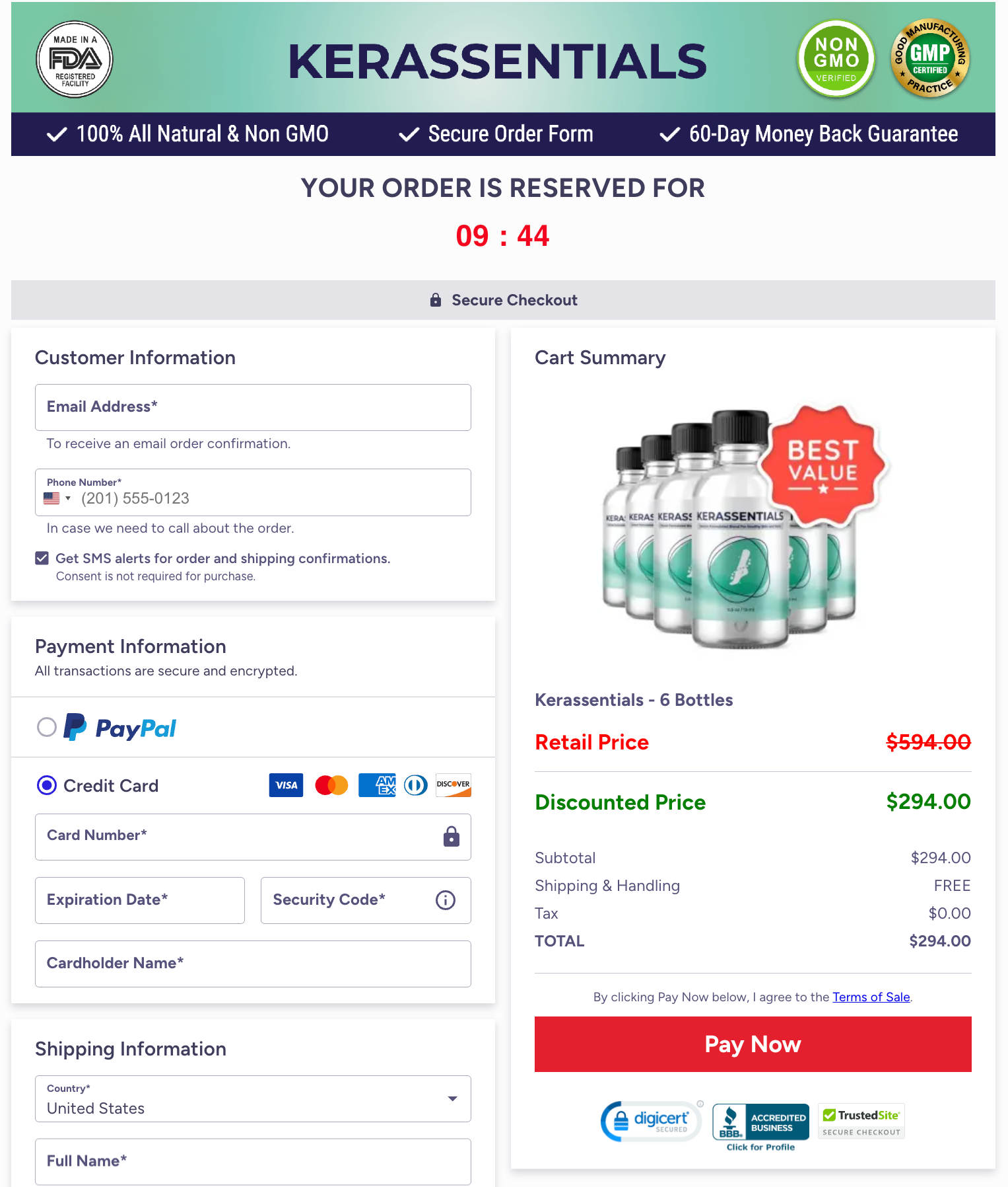 kerassentials-pricing-table
